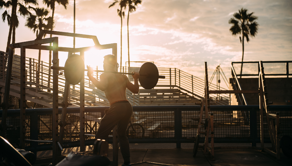 Athlete training at sunrise